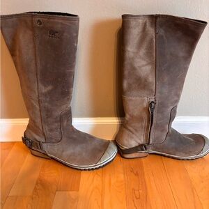 Sorel Brown Slimpack Riding Leather Boots size 9